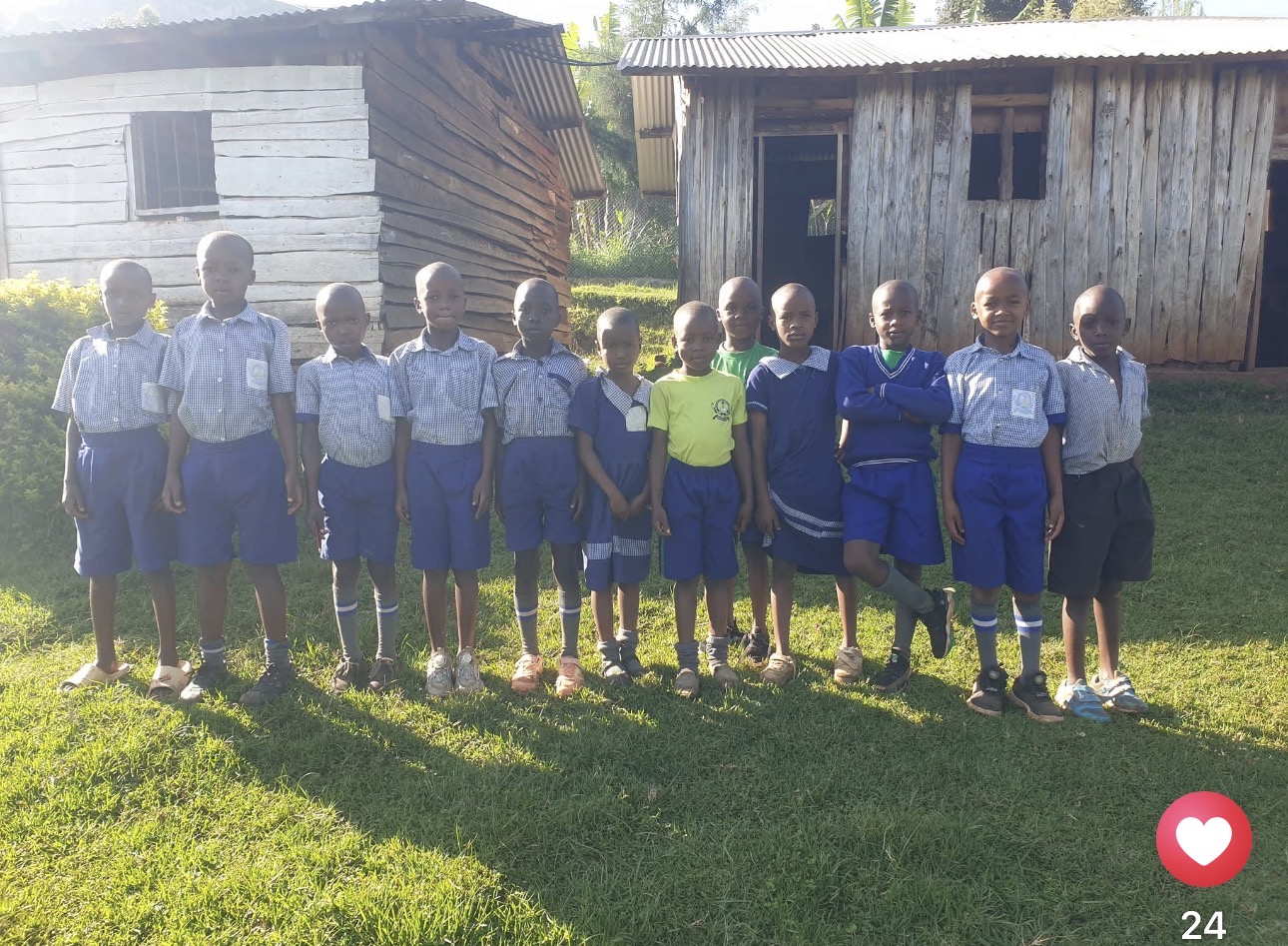 Students of Vision of Joy School lined up outside their classrooms
